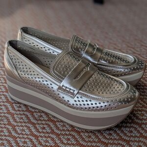 Dolce Vita Janine Slip-On Loafer Platform Gold Metallic // Size 7